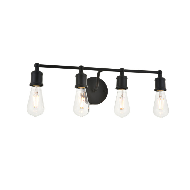Applique à bras à intensité variable Sumas, Noir, Quatre lumières, H 5,6 po x l 22,1 po x P 22,1 po