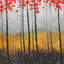 Paysage abstrait - toile encadrée d'arbres gris pour la décoration intérieure-120117875