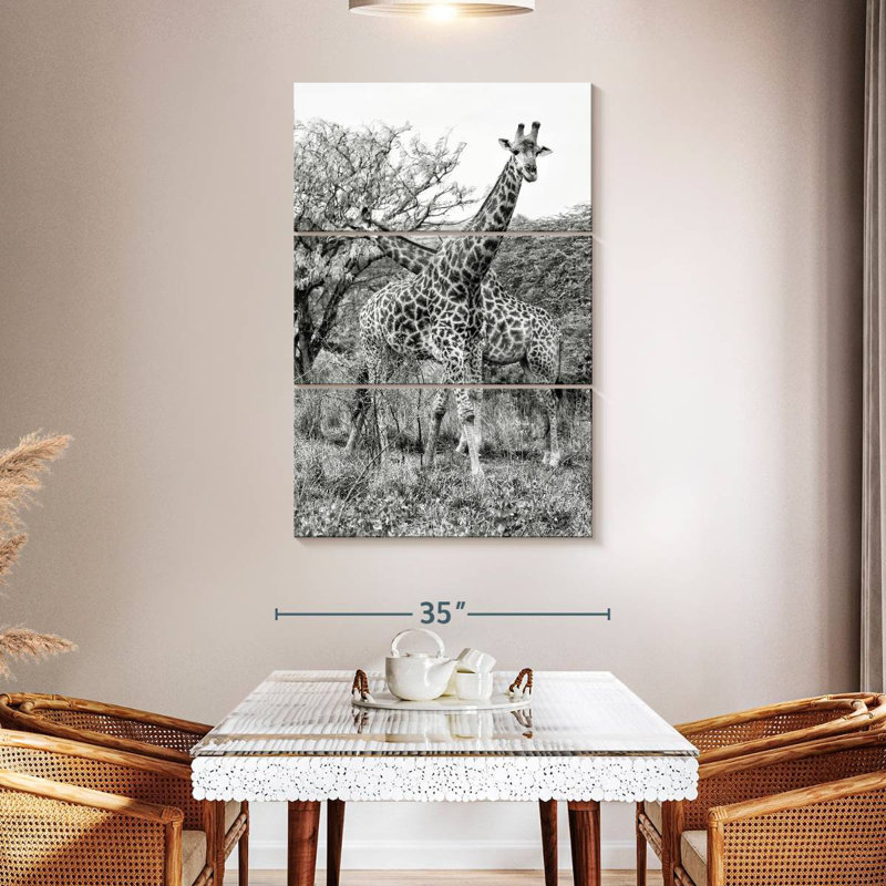Brampt Giraffe Mother And Young I, 50" H x 32" W