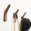 Ensemble de 2 crochets en bois fixés au mur, minimalistes, faciles à installer, noyer véritable naturel, mid-century