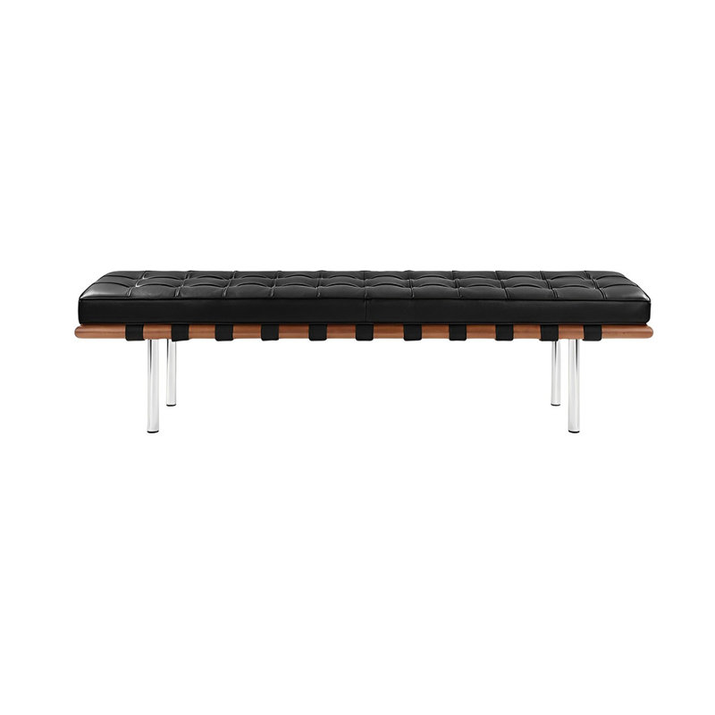 Banc rembourré Nordic, H 15,74 po x l 64,96 po x P 17,71 po