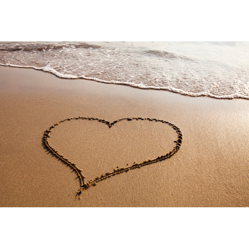 Heart On The Sand - Wrapped Canvas Print, 30cm H x 46cm W x 3.8cm D