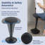 Tabouret debout réglable réglable à bascule, gris foncé-757193766
