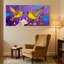 Oiseaux colorés sur une branche de fleur, ensemble de 3 impressions d'art sur toile-827174060