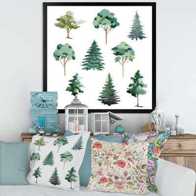 " Eucalyptus Pine Fir Linden Olive Tree Collection " Painting Print