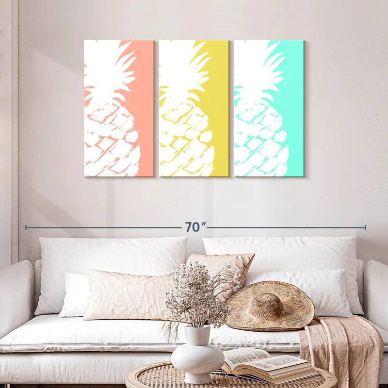 Trio d'ananas moderne Yarlin, H 28 po x l 45 po