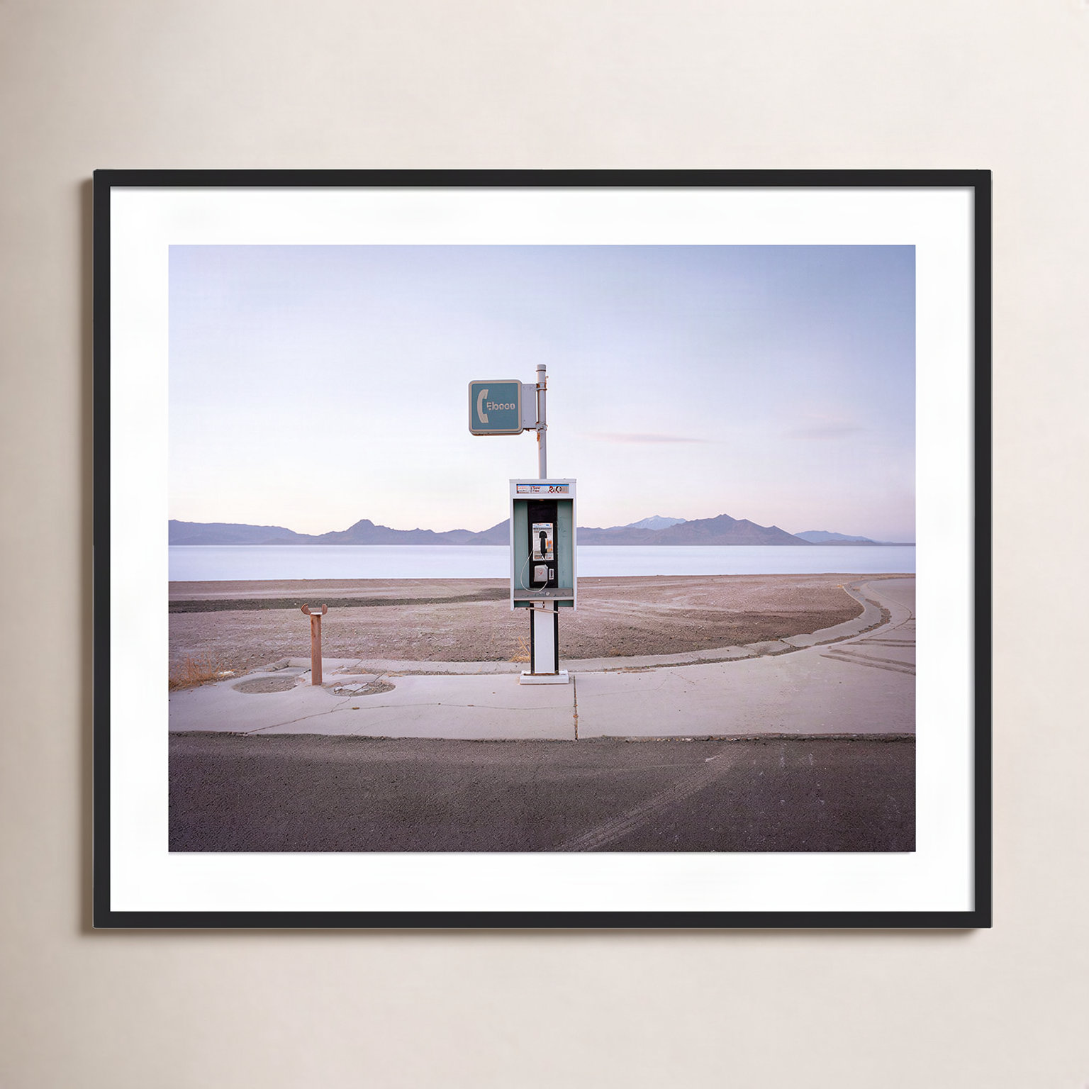 Ryann Ford "Bonneville Pay Phone" Print, 34" H x 40" W x 2.5" D, Black
