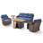 Acton 5 - Pieces Outdoor Wicker Sofa Seating Group With 6" Thick Cushions And Fire Pit-1395603296