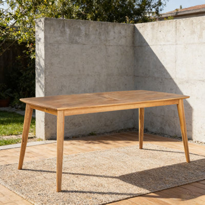 Outdoor Dining Table with Acacia Wood Frame