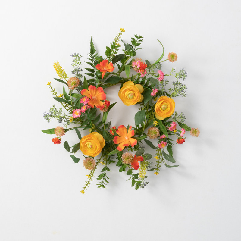 Mini couronne de floraison artificielle McPeak, 14"