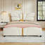 Structure de lit tapissier en similicuir pour grand lit-17208345-17208346