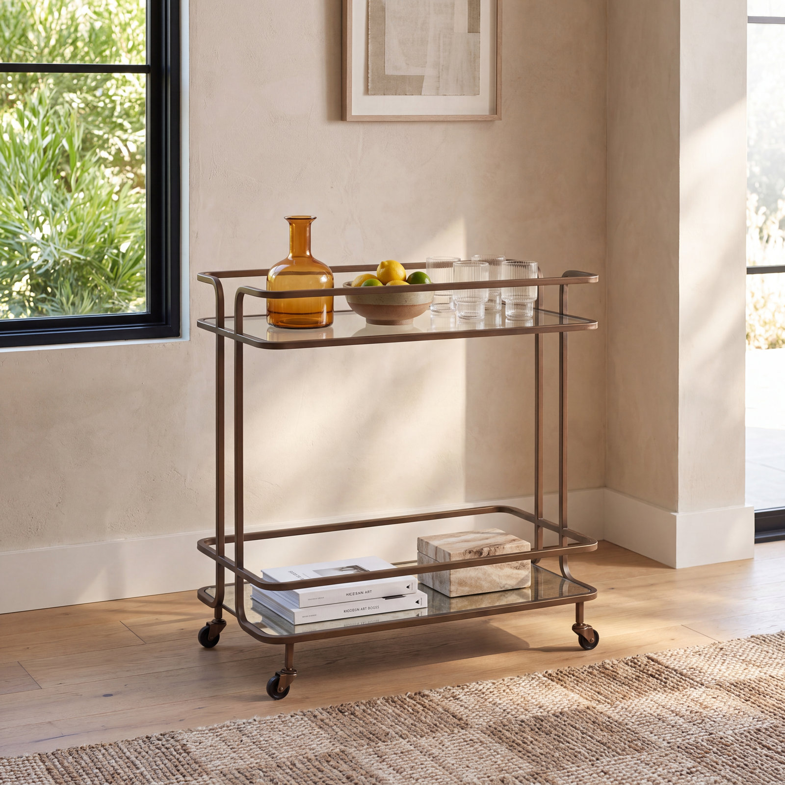 Tempered Glass Bar Cart