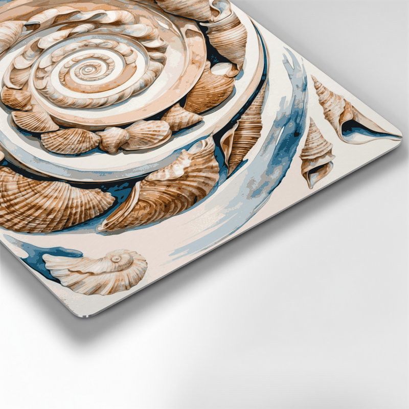 «Coastal Shell Color Study», art mural en métal beige, H 11 po x l 14 po