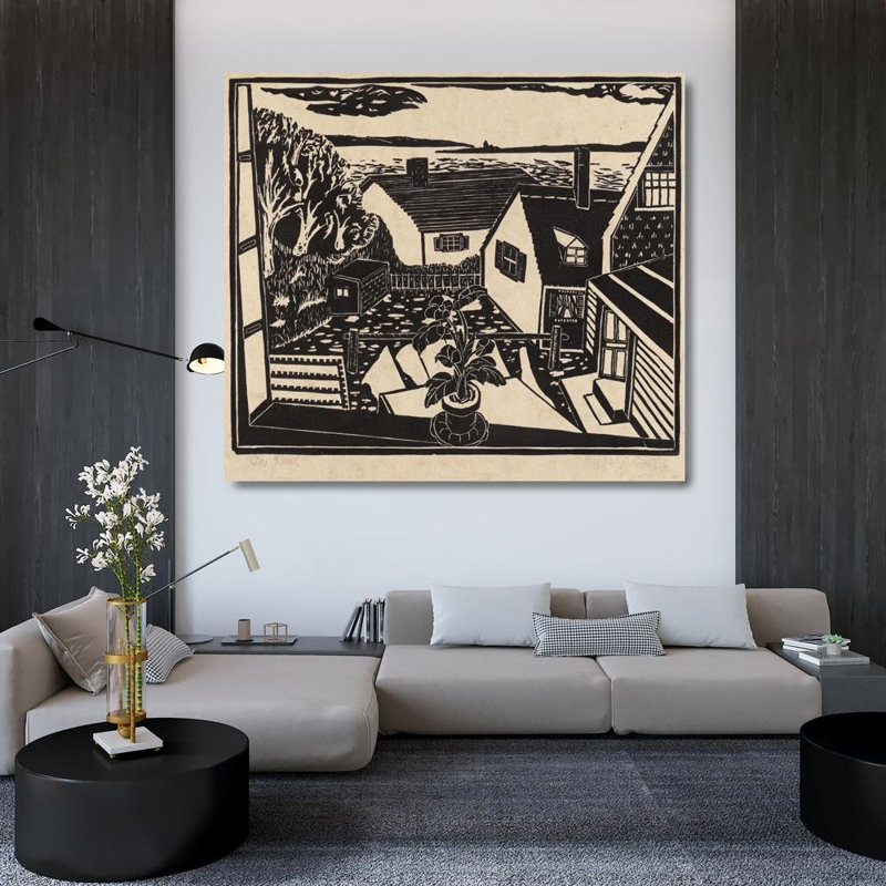 "The Yard" par Blanche Baxter - Art mural sur toile tendue avec châssis, H 48 po x l 33 po