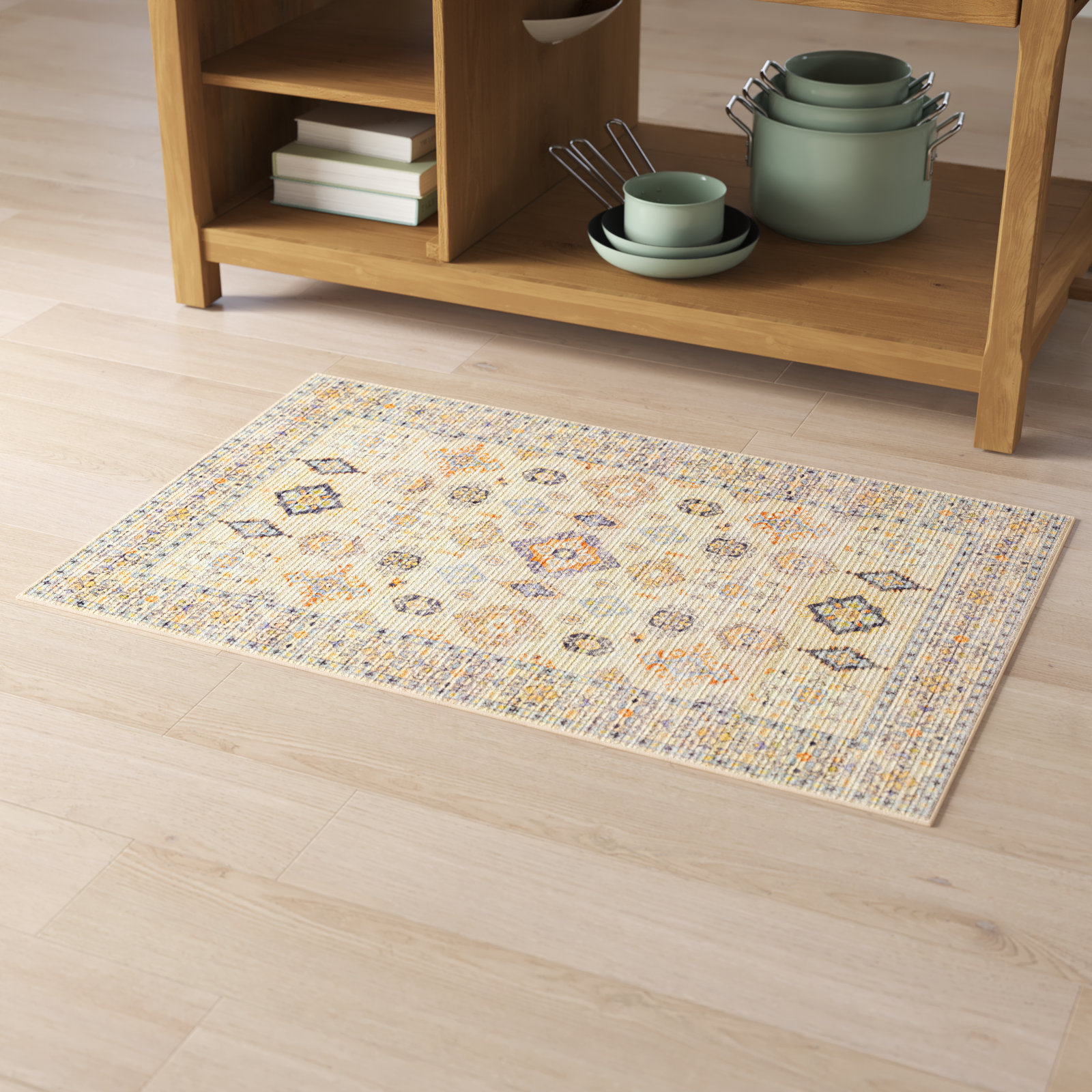 Emmie Vintage Washable Area Rug, Rectangle 2'7" x 4'