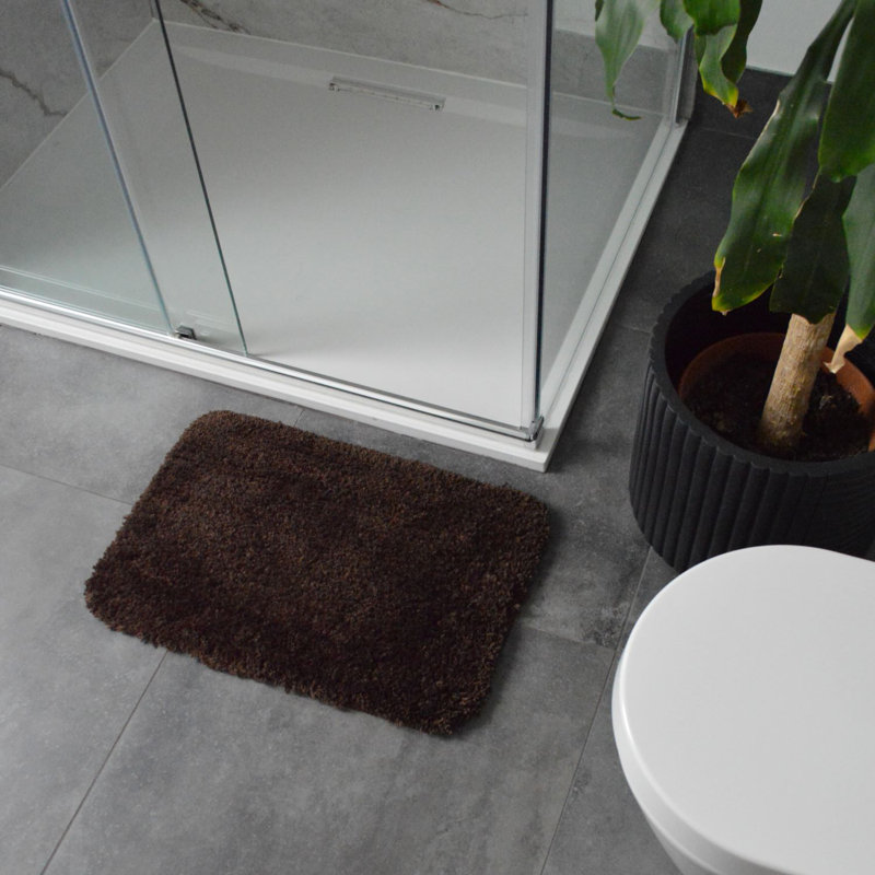 Agniete Small Shaggy Bath Mat, Coffee
