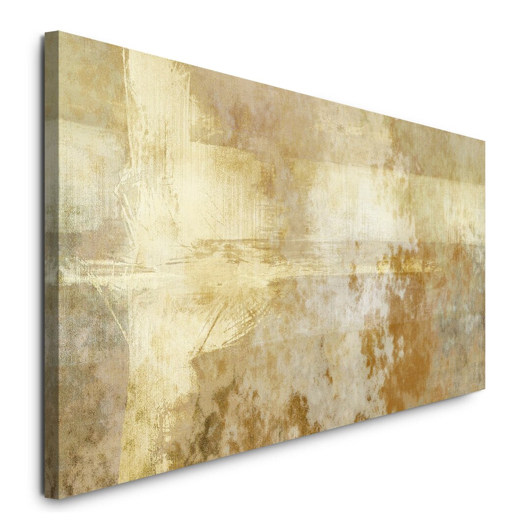 Leinwandbild "Struktur" in beige - Kunstdruck