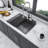 25 X 22 X 10 Inch Drop In Kitchen Sink Gunmetal Black Topmount 16 Gauge Deep Single Bowl Stainless Steel Sink Basin