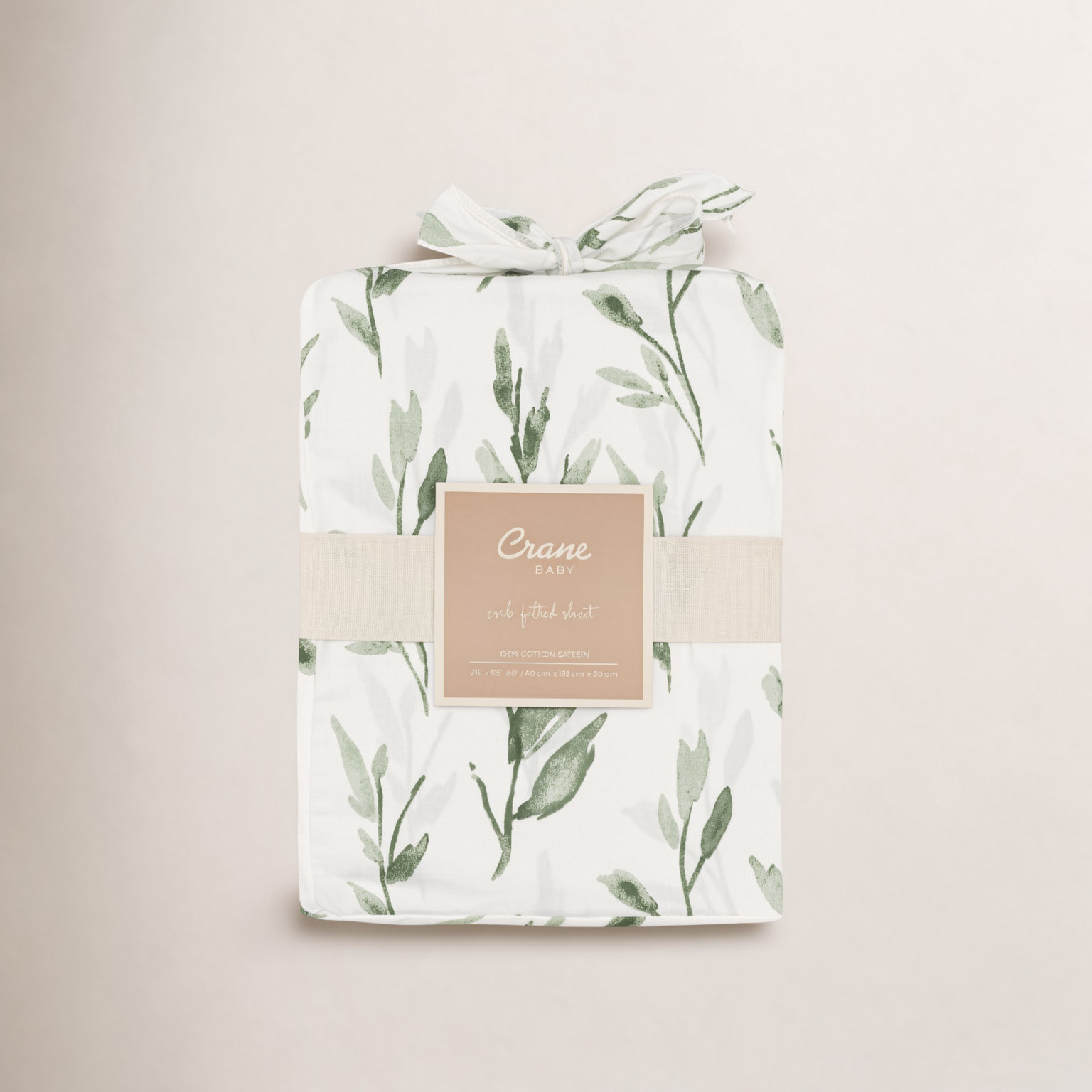 Leafy Floral Cotton Crib Sheet