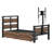 Twin Size Metal Platform Bed With Two Drawers And Rotatable TV Stand
