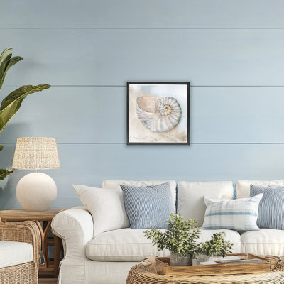 Spiral Nautilus on Shore Floating Frame, design by Audrey Jeanne Roberts