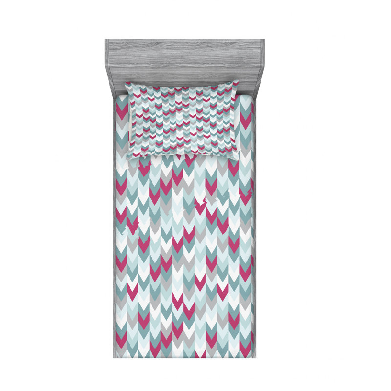Microfiber Abstract Sheet Set, Twin XL Sheet Set with Fitted Sheet