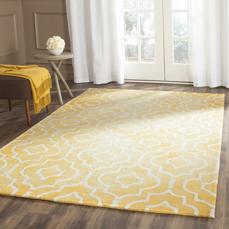 Dip Dye Hand Tufted Wool Geometric Rug