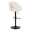 Tabouret de bar réglable pivotant en métal noir et similicuir Dahlia