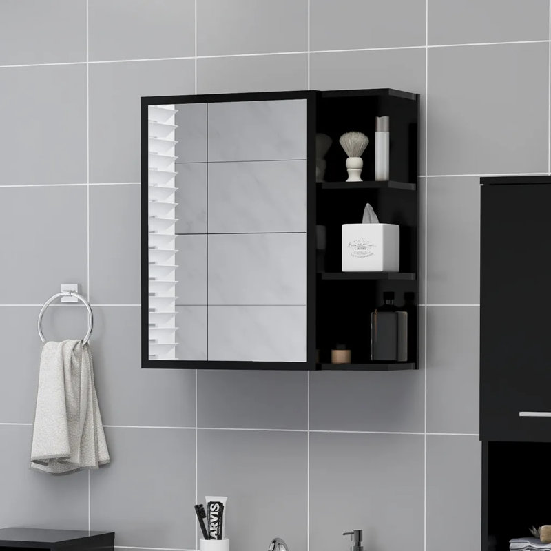 Adiza Bathroom Cabinet, High Gloss Black
