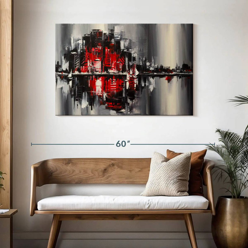 Sireci Abstract Cityscape, 30" H x 45" W