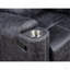 Fauteuil inclinable manuel en microfibre gris Hirah avec fonction porte-gobelet