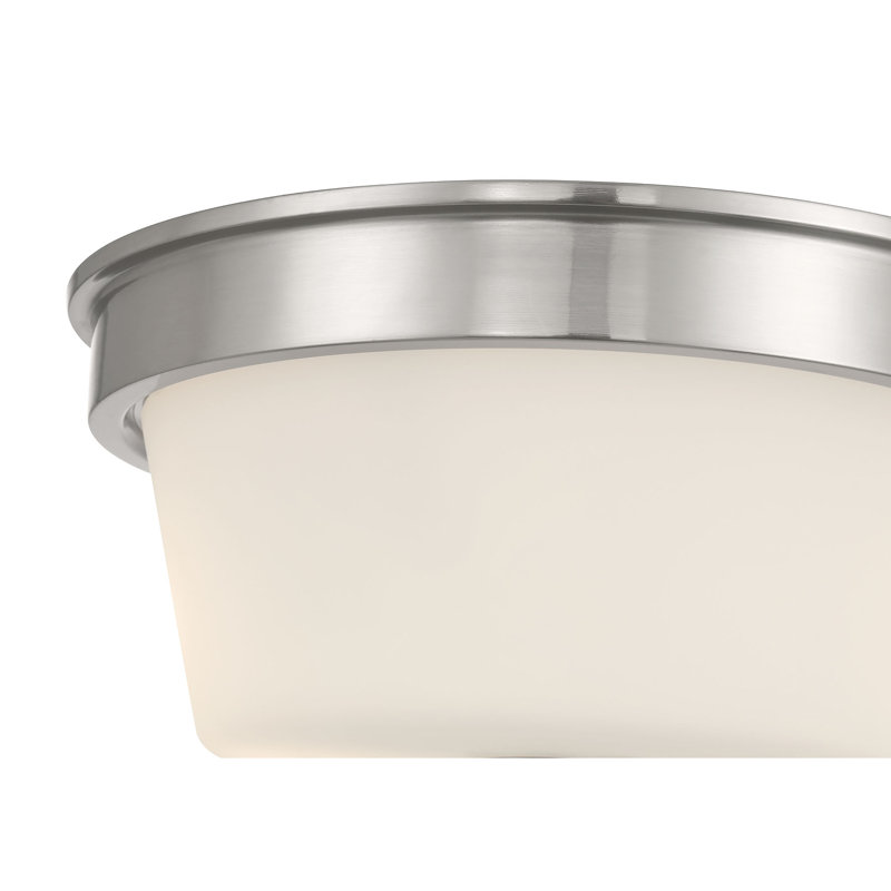 Strayhan 13" Wide 2-Light Flush Mount, Brushed Nickel