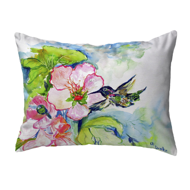 Coussin lombaire d'extérieur Hummingbird and Hibiscus