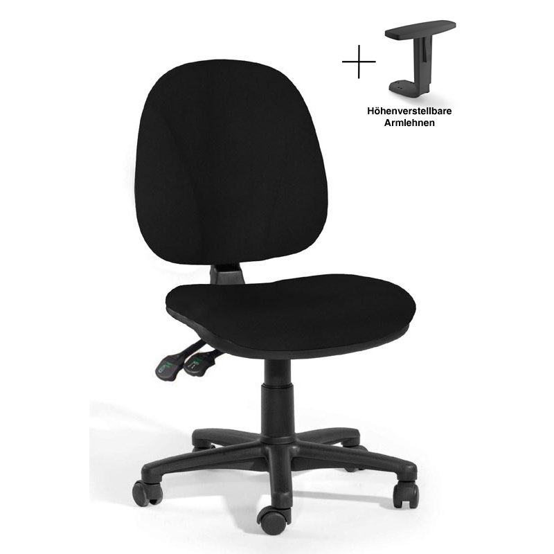 Office Chair, Adjustable Armrests, Black