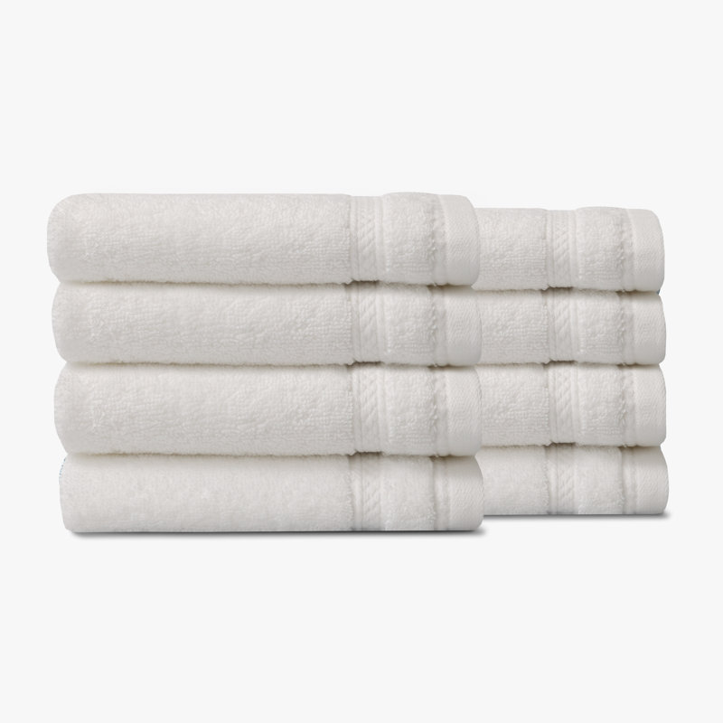 True Comfort 8-Piece Washcloth Set, White