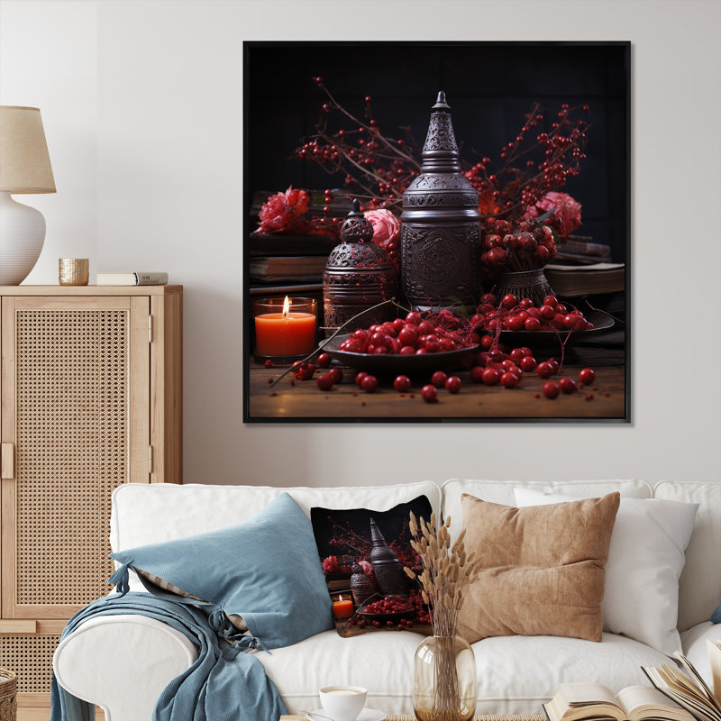 «Folk Religion Ancestral Offings I», reproduction sur toile, Cadre flottant noir, H 30 po x l 30 po x P 1 po