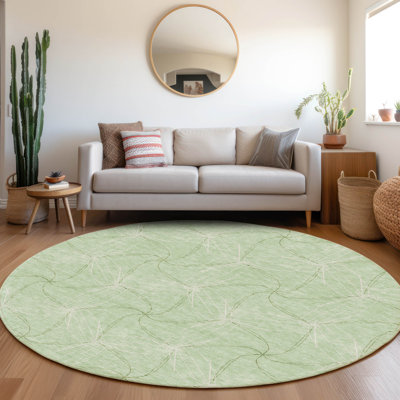 Premium Machine Washable Prisco Mint Rug
