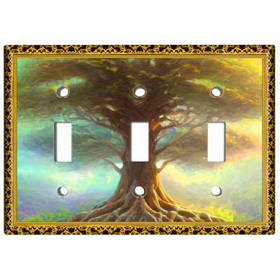 Landscape & Nature Themed 3 - Gang Toggle Light Switch Standard Wall Plate