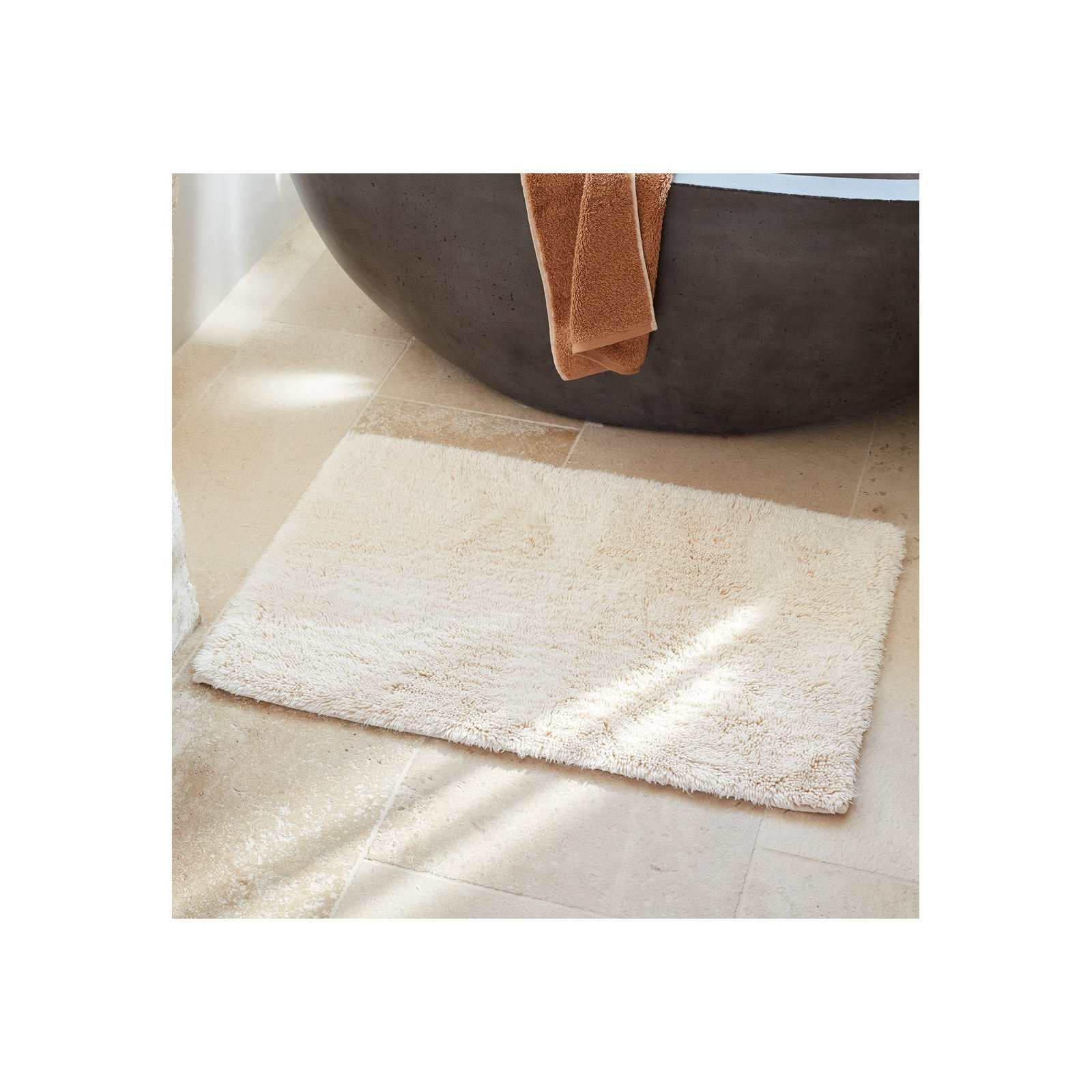 Shag Organic Bath Rug, Undyed, 50" L x 30" W