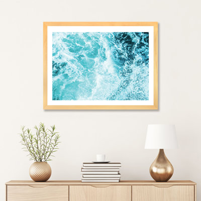 «Perfect Ocean Sea Waves» - Impression sur papier avec cadre flottant