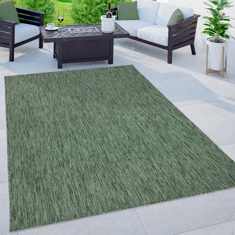 Iyana Machine Woven Indoor/Outdoor Area Rug, Rectangle 5'3" x 7'3", Green