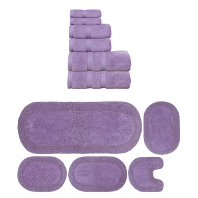 Brunk Collection 100% Soft Cotton 6 Pc Towel Set & 5 Pc Bath Rug Set, (Set of 11)