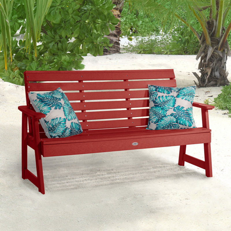 Banc de patio en PEHD Middimar résistant aux intempéries, Rouge