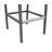 Aloys Outdoor Barstool in Gray Powder Coated Finish with Gray Sling PVC-coated polyester and Wood Accent Arms