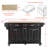Kitchen Island With Rubber Wood Countertop, Spacious Storage, And 5-Wheel Mobility For Enhanced Functionality And Style