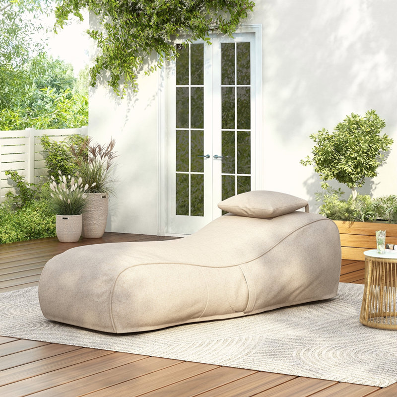 Fauteuil à billes Ramona, H 23,11 po x l 71,11 po x P 29,11 po, Oléfine beige