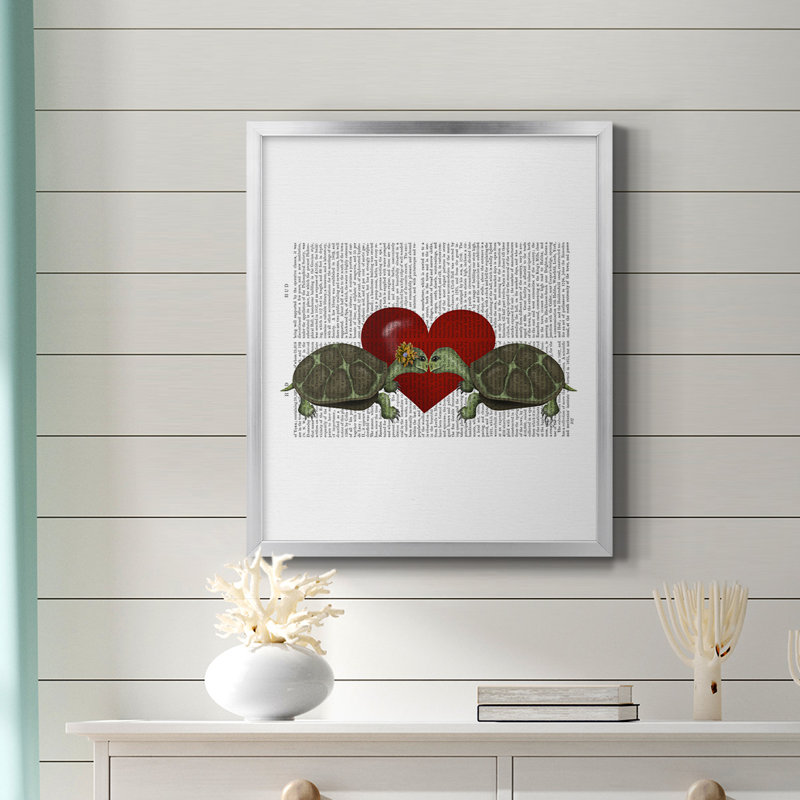 Toile encadrée de qualité supérieure Turtle Kiss, H 24 po x l 20 po, Argent