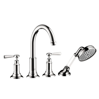 AXOR Montreux 4-Hole Roman Tub Set Trim with Lever Handles and 1.8 GPM Handheld Showerhead Trim Only -  16555001