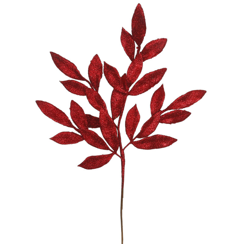 Aérosol de Noël artificiel 22 "Glitter BayLeaf, Rouge, H 22 po x l 11 po x P 1 po