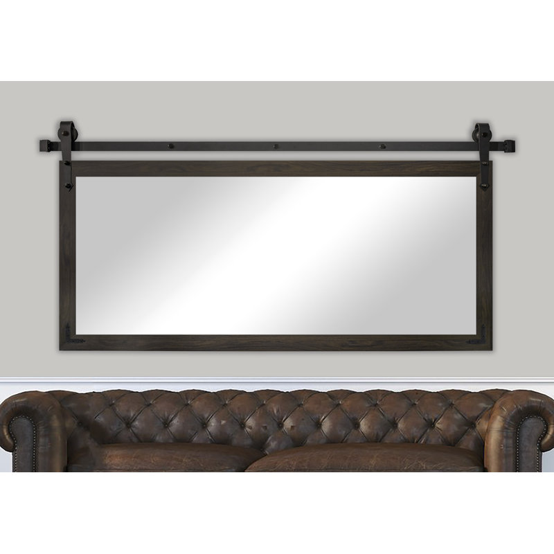 Neace Wood Wall Mirror, 37" H x 66" W, Black Walnut